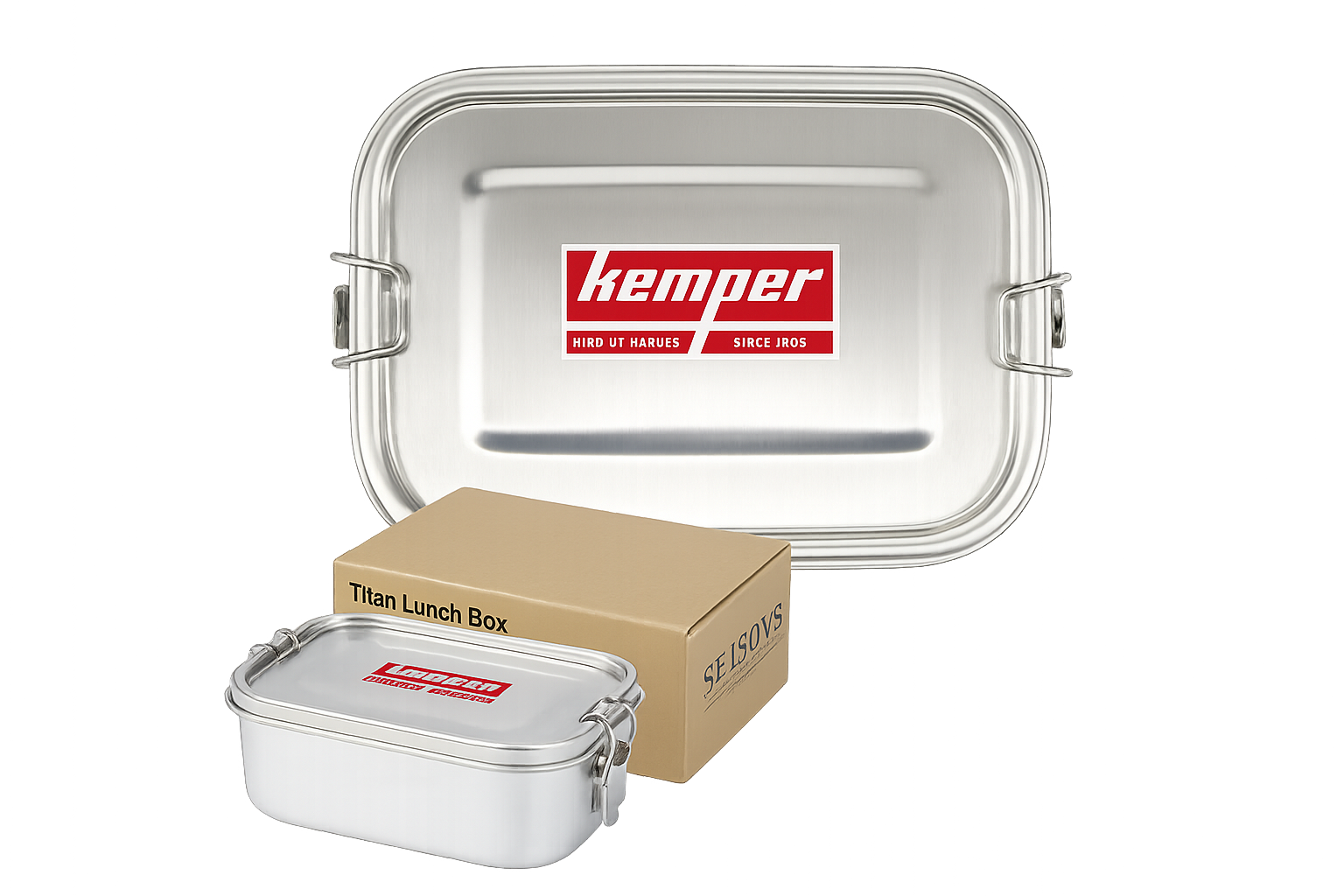 Lunchbox aus recyceltem Edelstahl silber
